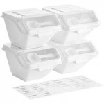 Baker's Lane 21 Gallon / 335 Cup Allergen-Free White Slant Top Mobile Ingredient Storage Bin with Sliding Lid & Scoop