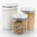 OXO Good Grips 5.2 Qt. Clear Round SAN Plastic Food Storage Container with White POP Lid OXO Good Grips 5.2 Qt. Clear Round SAN Plastic Food Storage Container with White POP Lid