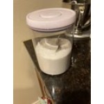 OXO Good Grips 5.2 Qt. Clear Round SAN Plastic Food Storage Container with White POP Lid OXO Good Grips 5.2 Qt. Clear Round SAN Plastic Food Storage Container with White POP Lid