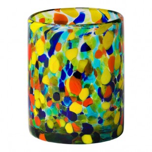10 Strawberry Street Carnival Multicolored 12 oz. Rocks / Double Old Fashioned Glass - 6/Case