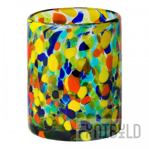 10 Strawberry Street Carnival Multicolored 12 oz. Rocks / Double Old Fashioned Glass - 6/Case