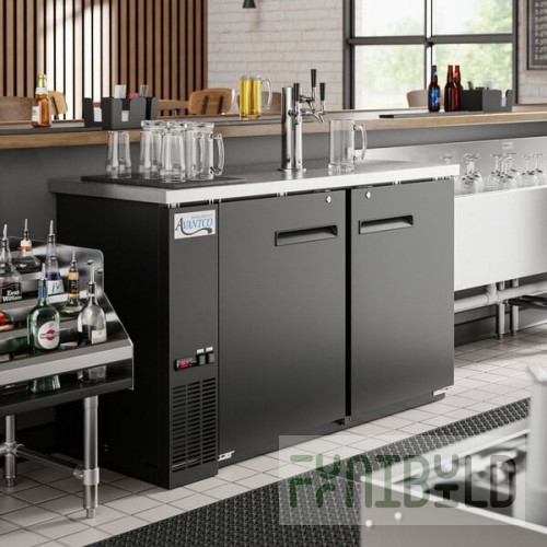 Avantco UDD-2-HC Triple Tap Kegerator Beer Dispenser - Black, (2) 1/2 Keg Capacity