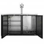 Avantco UDD-2-HC Triple Tap Kegerator Beer Dispenser - Black, (2) 1/2 Keg Capacity