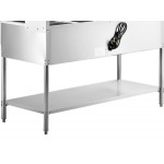Avantco STE-4SGA Four Pan Open Well Electric Steam Table with Undershelf, Overshelf, and Sneeze Guard - 120V, 2000W