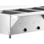 Avantco STE-4SGA Four Pan Open Well Electric Steam Table with Undershelf, Overshelf, and Sneeze Guard - 120V, 2000W