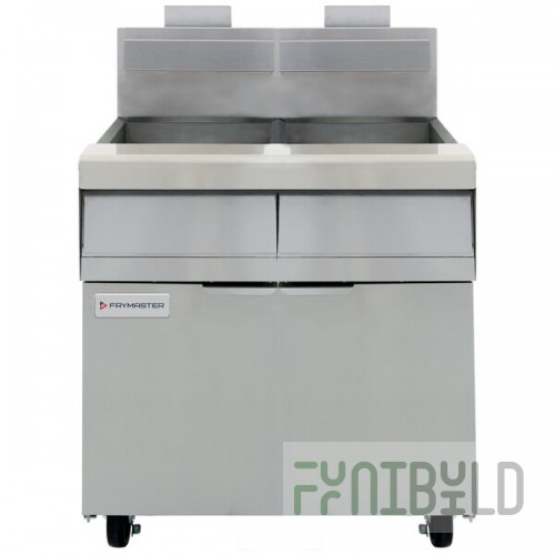 Frymaster MJ240 Liquid Propane 2 Unit 80 lb. Floor Fryer with Millivolt Controls - 220,000 BTU