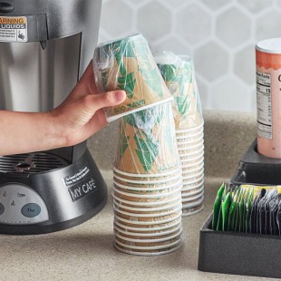 EcoChoice 10 oz. Kraft Compostable Individually Wrapped Paper Hot Cup - 480/Case