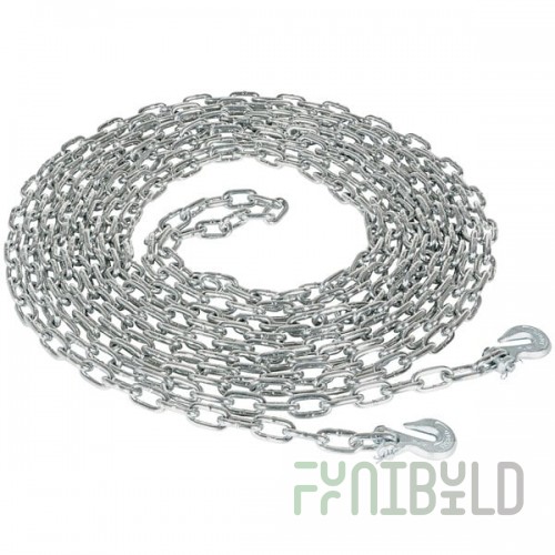 Vestil PPC-40 Silver Steel Chain with 40' Grab Hook - 6,000 lb. Pull Capacity