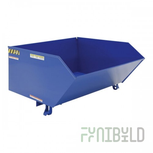 Vestil 1 Cubic Yard Heavy-Duty Low-Profile Self-Dumping Steel Forklift Hopper H-100-HD - 6,000 lb. Capacity