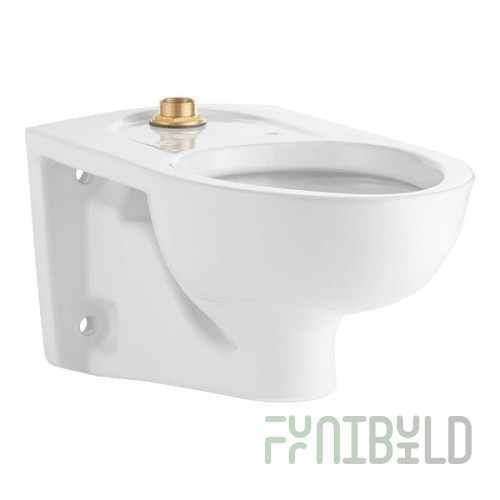 American Standard Afwall Millennium FloWise 3351101.020 Vitreous China Wall-Mount Elongated Flushometer Toilet with EverClean - 1.1 to 1.6 GPF