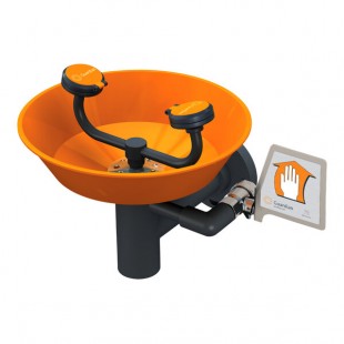 Guardian Equipment G1780 Wall Mounted PVC Eye and Face Wash Station with Bowl and Stainless Steel Check Valve