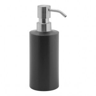 room360 Tokyo 12 oz. Matte Black Stainless Steel Soap Dispenser with Mirrored Stainless Top - 6/Case