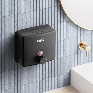 Lavex 48 fl. oz. (1,420 mL) Matte Black Stainless Steel Manual Surface-Mounted Liquid Soap Dispenser