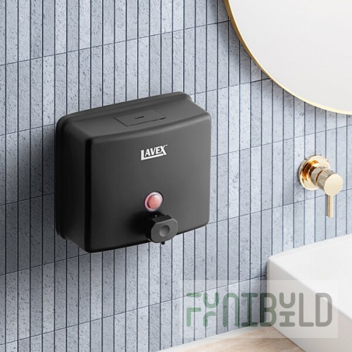Lavex 48 fl. oz. (1,420 mL) Matte Black Stainless Steel Manual Surface-Mounted Liquid Soap Dispenser