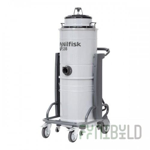 Nilfisk S3BN1 L100 FM 26 Gallon Steel Single-Phase 3-Motor Industrial Wet / Dry Vacuum - 120V