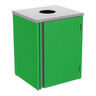 Lakeside 3410G Rectangular Stainless Steel Waste Station with Top Access and Green Laminate Finish - 26 1/2