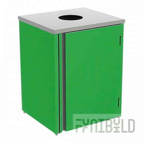 Lakeside 3410G Rectangular Stainless Steel Waste Station with Top Access and Green Laminate Finish - 26 1/2