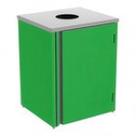Lakeside 3410G Rectangular Stainless Steel Waste Station with Top Access and Green Laminate Finish - 26 1/2 Lakeside 3410G Rectangular Stainless Steel Waste Station with Top Access and Green Laminate Finish - 26 1/2