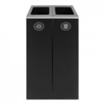 Busch Systems Spectrum 140032 48 Gallon Color-Coded Powder-Coated Steel Two Stream Decorative Recyclables / Waste Receptacle with Signs Busch Systems Spectrum 140032 48 Gallon Color-Coded Powder-Coated Steel Two Stream Decorative Recyclables / Waste Receptacle with Signs