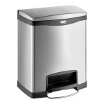 Rubbermaid® 1901985 Slim Jim Stainless Steel Black Accent Rectangular Front Step-On Trash Can with Single Rigid Plastic Liner - 8 Gallon Rubbermaid® 1901985 Slim Jim Stainless Steel Black Accent Rectangular Front Step-On Trash Can with Single Rigid Plastic Liner - 8 Gallon