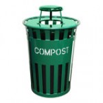 Witt Industries Oakley Eco M3601LF-RC-BK 36 Gallon Black Outdoor Landfill Receptacle with Rain Cap Lid Witt Industries Oakley Eco M3601LF-RC-BK 36 Gallon Black Outdoor Landfill Receptacle with Rain Cap Lid