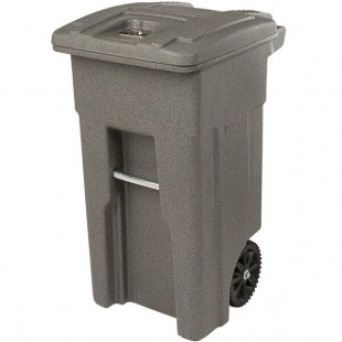 Toter CDA32-00GST 32 Gallon Graystone Rectangular Wheeled Secure Document Management Cart with Barrel Lock Lid