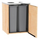 Lakeside 3412RD Stainless Steel Rectangular Refuse / Recycling Station with Top Access and Red Laminate Finish - 26 1/2 Lakeside 3412RD Stainless Steel Rectangular Refuse / Recycling Station with Top Access and Red Laminate Finish - 26 1/2