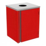 Lakeside 3412RD Stainless Steel Rectangular Refuse / Recycling Station with Top Access and Red Laminate Finish - 26 1/2 Lakeside 3412RD Stainless Steel Rectangular Refuse / Recycling Station with Top Access and Red Laminate Finish - 26 1/2