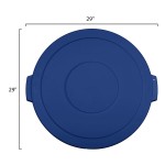 Carlisle 84104514 Bronco 44 Gallon Blue Flat Round Trash Can Lid Carlisle 84104514 Bronco 44 Gallon Blue Flat Round Trash Can Lid