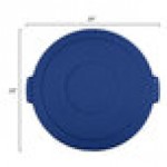 Carlisle 84104514 Bronco 44 Gallon Blue Flat Round Trash Can Lid Carlisle 84104514 Bronco 44 Gallon Blue Flat Round Trash Can Lid
