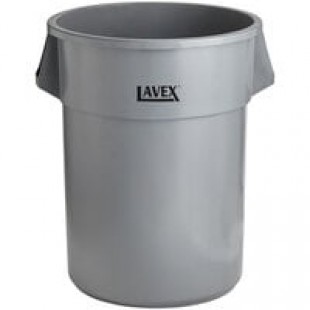 Continental 5500GY Huskee 55 Gallon Gray Round Trash Can