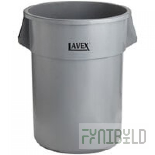 Continental 5500GY Huskee 55 Gallon Gray Round Trash Can