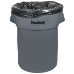 Continental 5500GY Huskee 55 Gallon Gray Round Trash Can