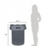 Continental 5500GY Huskee 55 Gallon Gray Round Trash Can