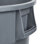 Continental 5500GY Huskee 55 Gallon Gray Round Trash Can