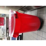Continental 5500GY Huskee 55 Gallon Gray Round Trash Can