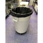 Continental 5500GY Huskee 55 Gallon Gray Round Trash Can