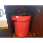 Continental 5500GY Huskee 55 Gallon Gray Round Trash Can