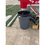 Continental 5500GY Huskee 55 Gallon Gray Round Trash Can