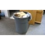 Continental 5500GY Huskee 55 Gallon Gray Round Trash Can
