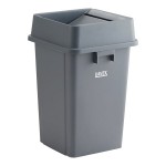 Lavex 19 Gallon Gray Square Trash Can with Drop Shot Lid