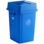 Lavex 19 Gallon Gray Square Trash Can with Drop Shot Lid