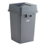 Lavex 19 Gallon Gray Square Trash Can with Drop Shot Lid