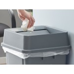 Lavex 19 Gallon Gray Square Trash Can with Drop Shot Lid