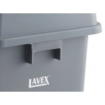 Lavex 19 Gallon Gray Square Trash Can with Drop Shot Lid
