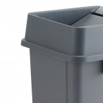 Lavex 19 Gallon Gray Square Trash Can with Drop Shot Lid