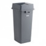 Lavex 19 Gallon Gray Square Trash Can with Drop Shot Lid