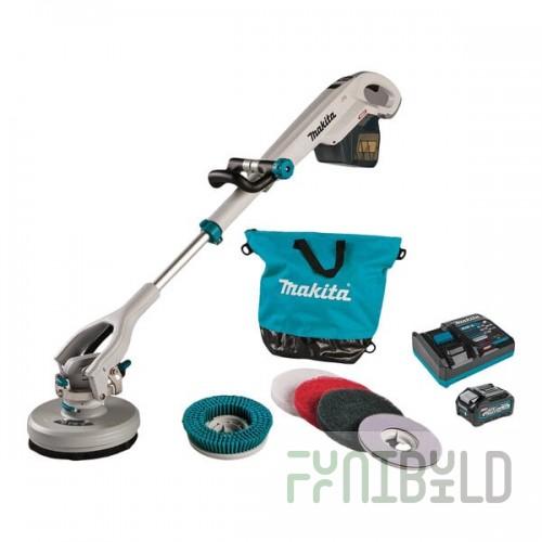Makita 40V MAX XGT GSP01M1 Lithium-Ion Cordless Brushless 3-Speed Telescoping Rotary Floor Machine Kit - 600 RPM