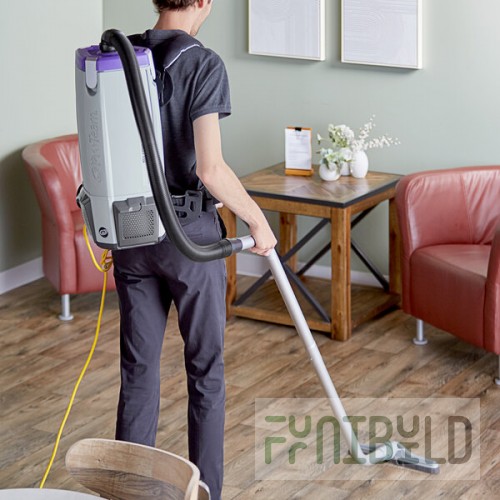 ProTeam 107342 Super Coach Pro 10 Qt. Backpack Vacuum with 105891 Hard Floor Kit with Horse Hair and Nylon Brush Blend - 120V