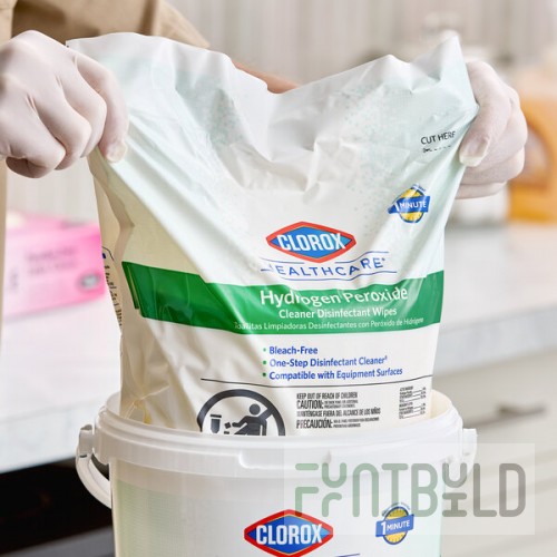Clorox Healthcare CLO30827 185-Count Hydrogen Peroxide Cleaner Disinfectant Wipes Refill - 2/Case